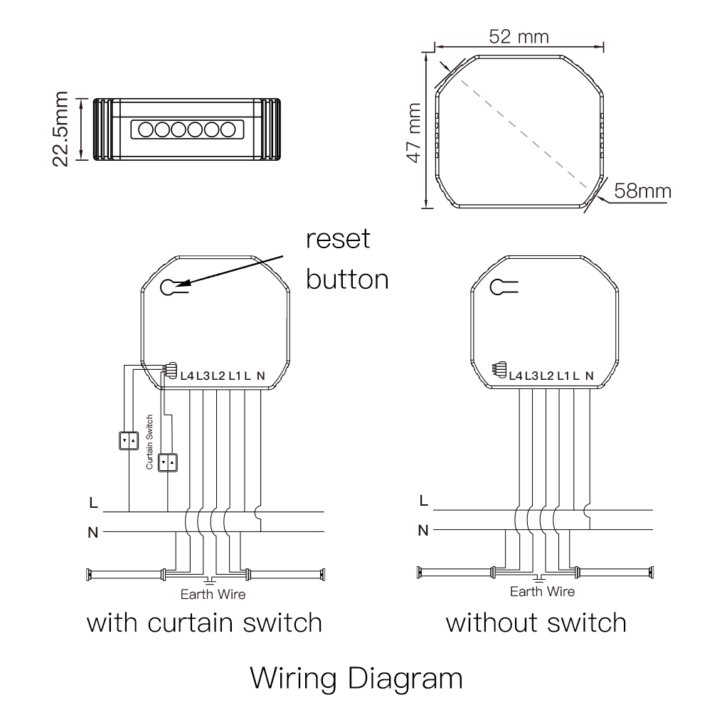 2 gang WiFi Curtain Switch Module