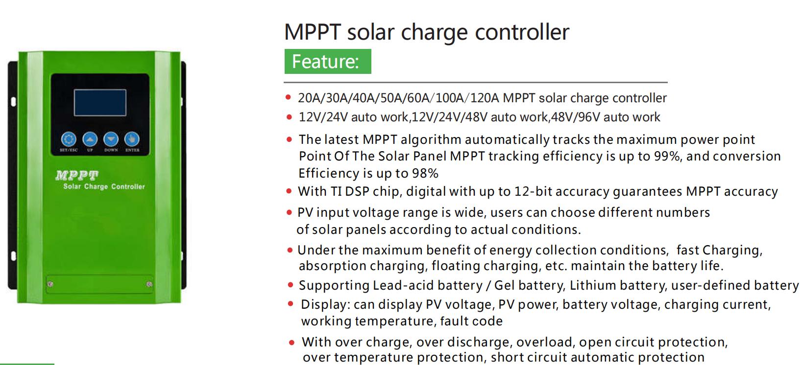 MPPT solar charge controller Green power serie