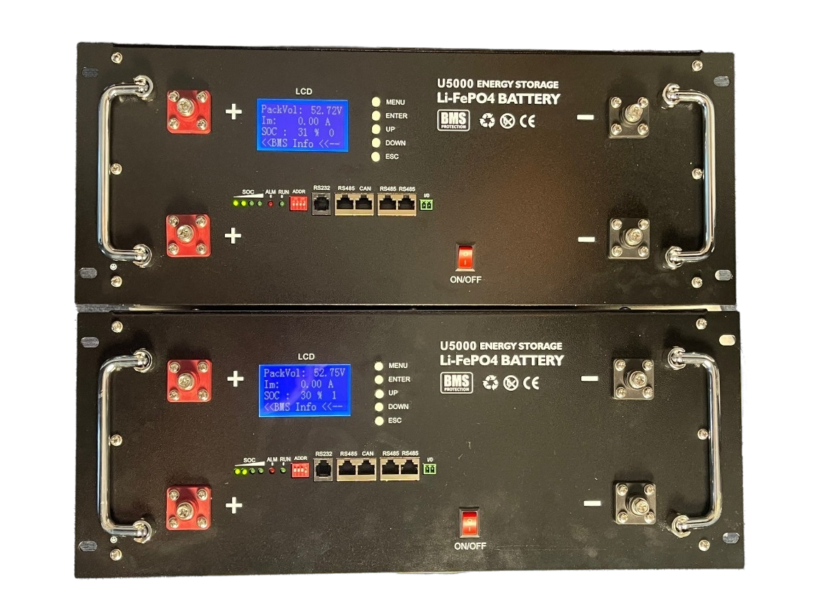 5.12KWH 48VDC100AH LiFePO4 lithium battery pack